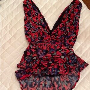 Dee Elly Sleeveless Floral Blouse|Size M